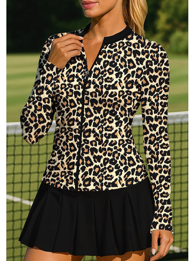 Women's Animal Leopard Tops Shirt Sport Shirt Golf Polo