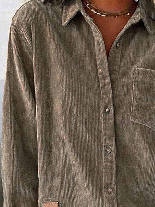 Women's Blouse Plain Vintage Stylish Long Sleeve Shirt