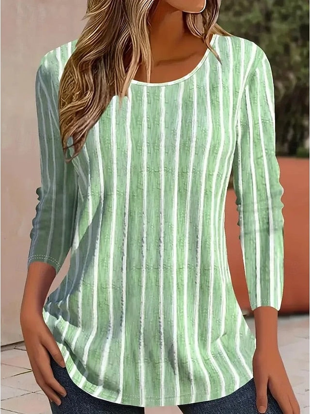 Easter Women's T shirt Crew Neck Long Sleeve Tunic Graphic