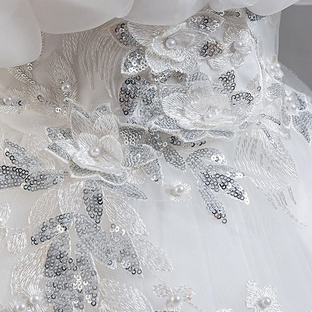 Short Flower Dress Party Kids Sleeve Wedding Girls' Floral