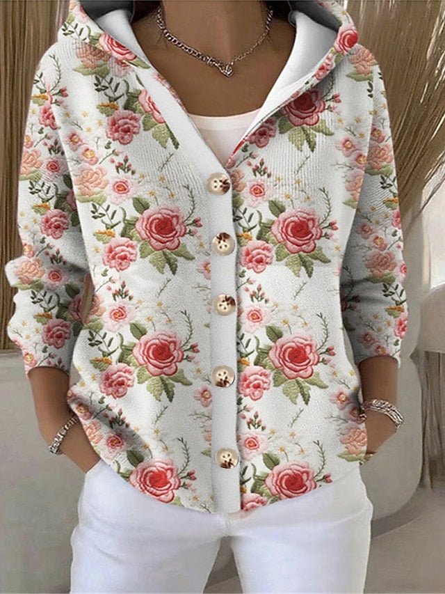 Women's Sweater Cardigan Elegant Streetwear Daily Solid
