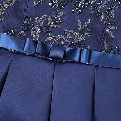 Party Dress Kids Sleeveless Girls' Color Solid Formal