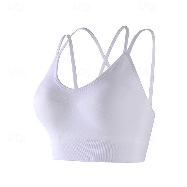 Women's Sports Bra Yoga Top Workout Tops Crew Neckline