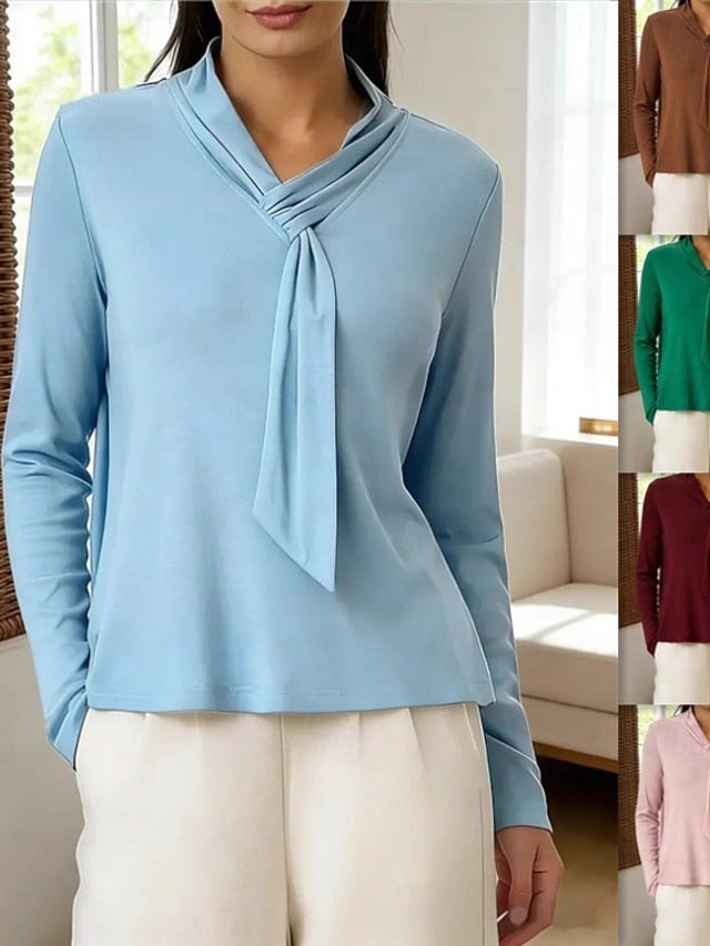 Women's Tunic T Shirt Solid Color Elegant Stylish Basic