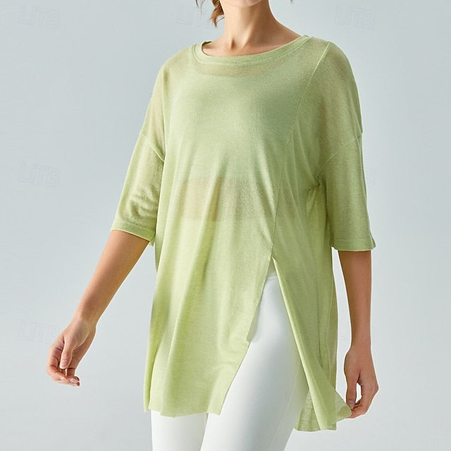 Women's Sports shirts pilates top Sports Top Crew Neckline