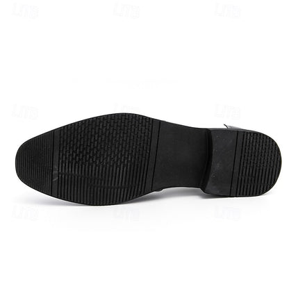 Men's Leather Oxford with and Gold Patent Black Shoes