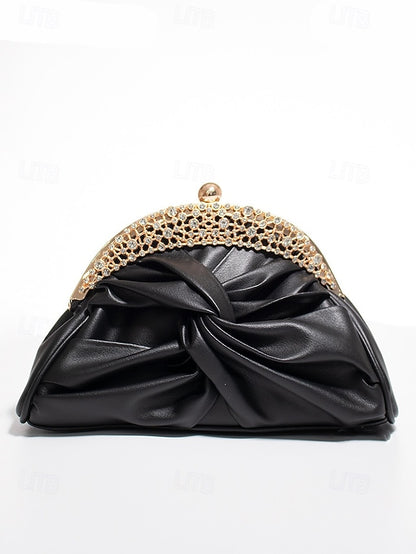 Bag Rhinestone Leather Evening Faux Clutch – Women's