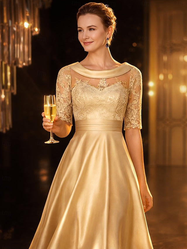 A-Line Tea Length Party Dress Cocktail Dress Wedding Guest Dress