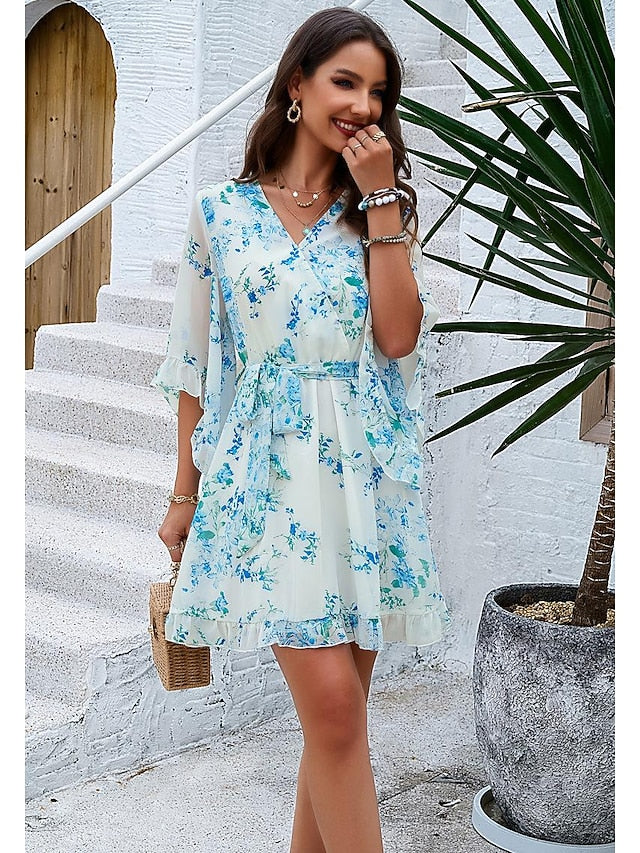 Women's Casual Dress Sheath Dress Sundress Rose 3D Print
