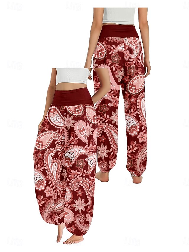 Women's Linen-Inspired Pants Wide Leg Pants Trousers Ethnic