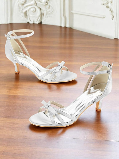 Kitten Satin Heel Vintage Women's Green 1950s Strappy