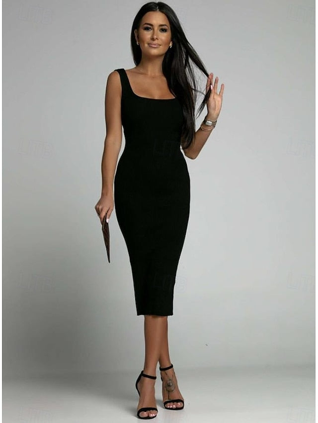 Women's Midi Dress Black Dress Cocktail Dress Formal