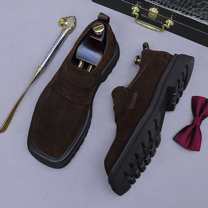 Loafers Leather Men's Suede Business Cowhide -Classic