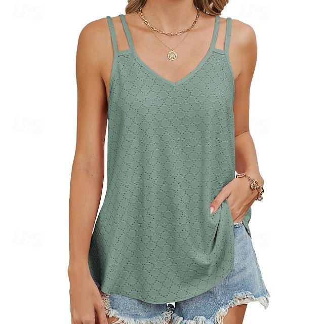 Women's T Shirt Backless Solid Color Classic Casual