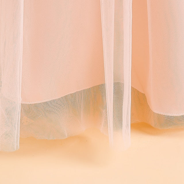 Party Kids Color Formal Girls' Solid Dress Sleeveless