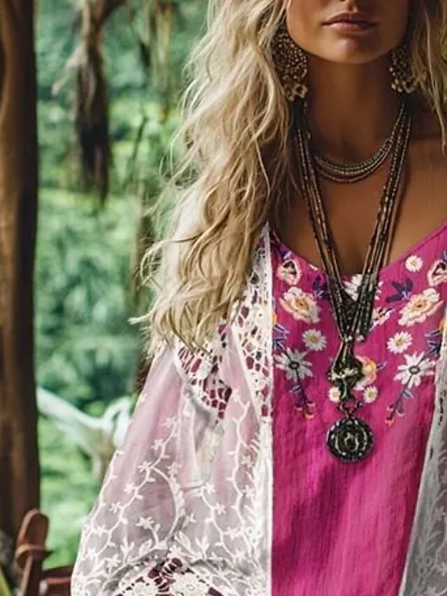 Women's Shirt Boho Shirt Blouse Print Floral Graphic