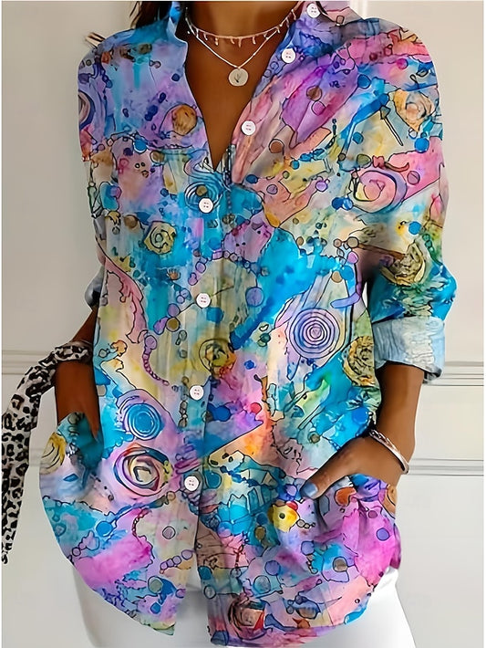 Women's Shirt Linen Like Breathable Lightweight Button Down