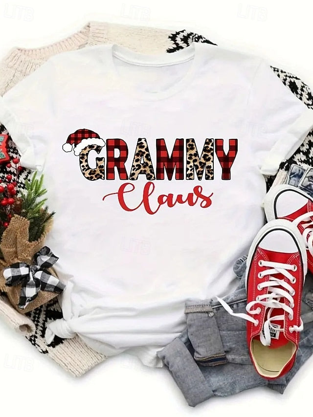 Christmas Women's Blouse Ruched Patchwork Print Graphic