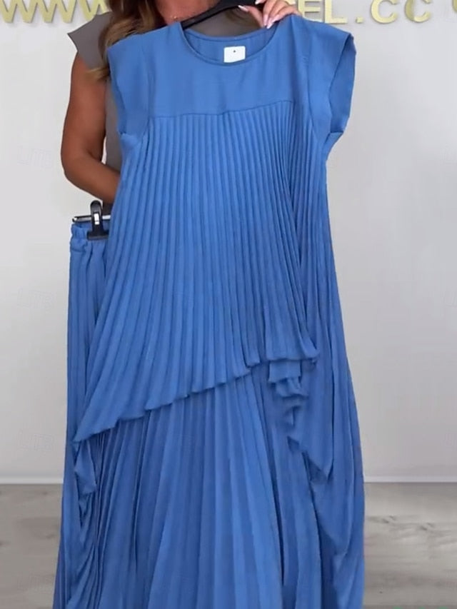 Women's Pants Sets Bolero Top Sleeveless Round Neck Plain