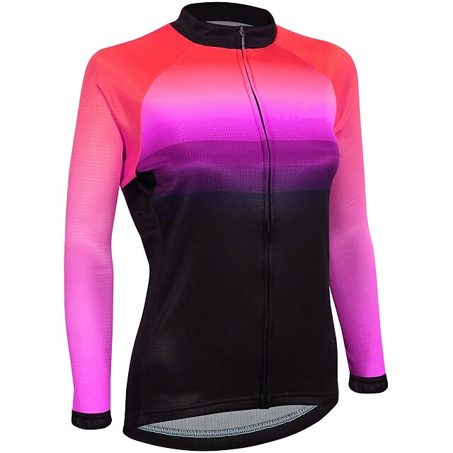 Women's Cycling Jersey Gradient Long Sleeve Bike Jersey Top