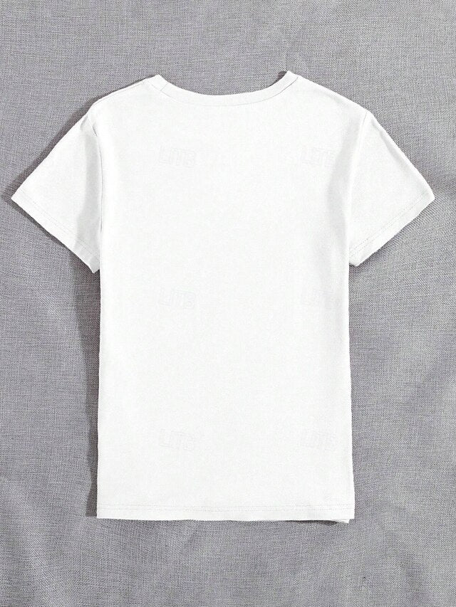 Women's 100% Cotton T Shirt Casual Regular Tops Short