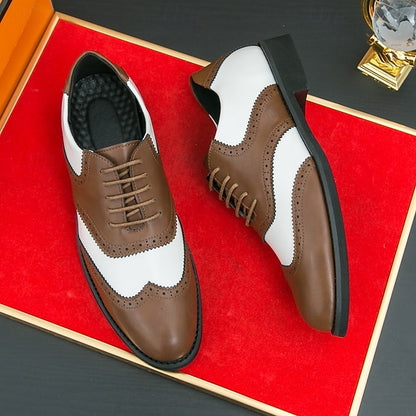 Wingtip Brogue in Two-Tone Oxford and White Men's Shoes