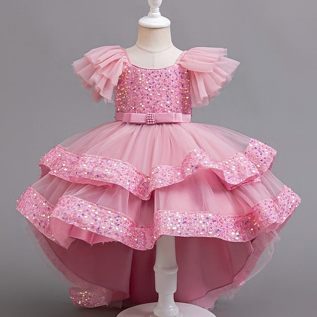 Party Dress Sleeveless Wedding Kids Sequin Girls' Special