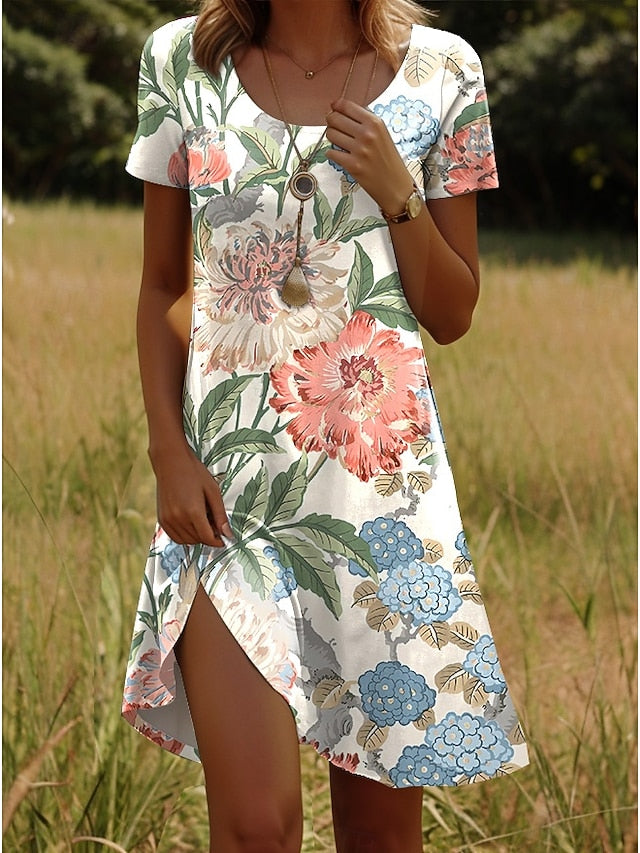 Women's Mini Dress T Shirt Dress Tee Dress A Line Dress