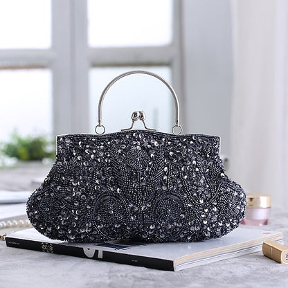 Beaded Evening White Clutch – Purse Vintage Women's