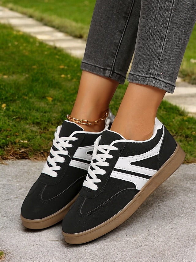 Women's Yellow Low-Top Sneakers for Women - Vintage Lace-Up
