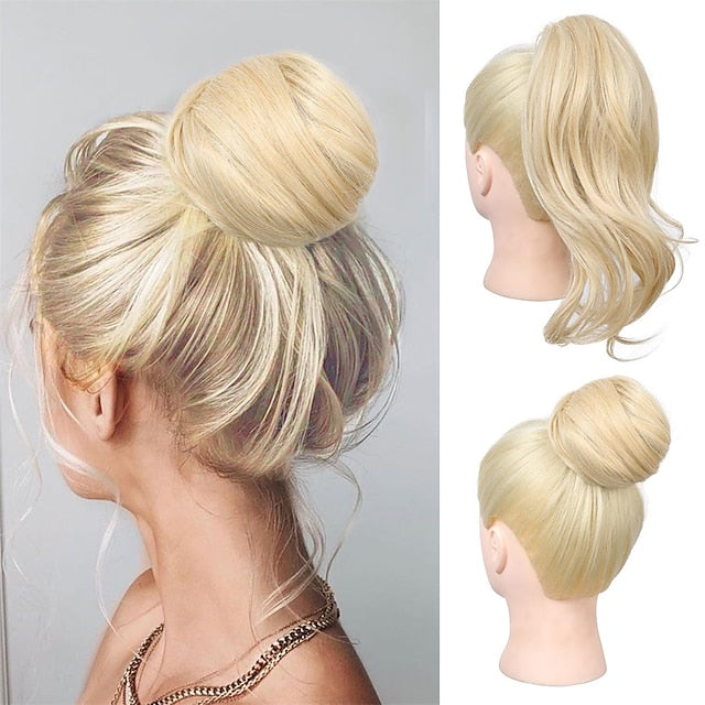 Messy Hair Bun Top Knot Clip in Bun Fake Hair Bun Ponytail