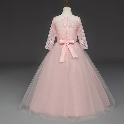 3-13 Lace Years Flower Prom Girl Dress Kids Princess