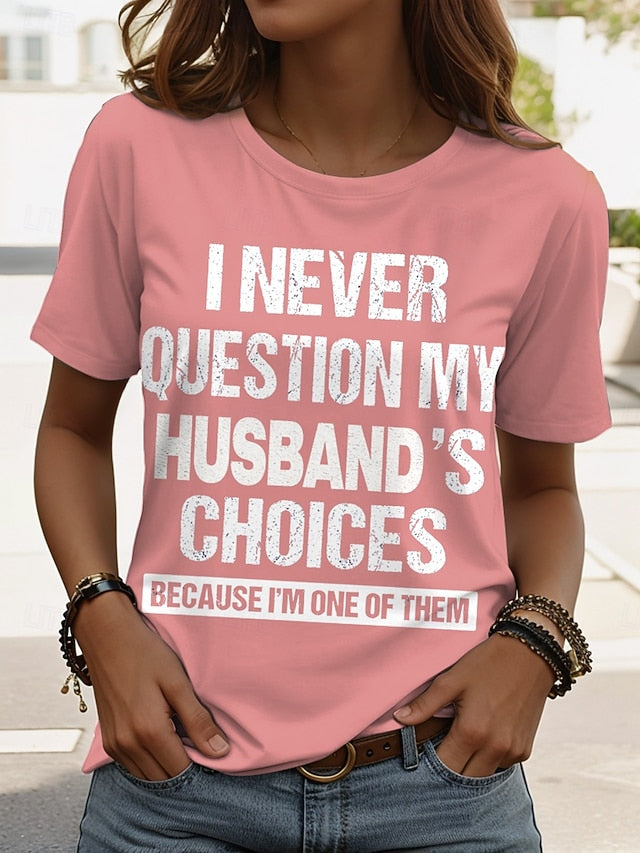 Women's T Shirt Print Graphic Letter Classic Casual Trendy