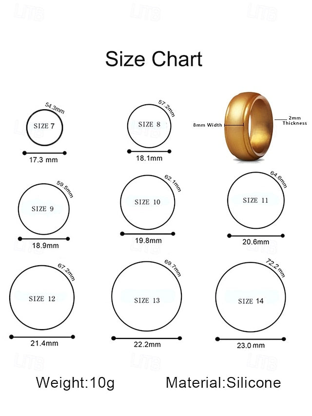 for Comfortable Silicone Durable Ring Men Black – Matte