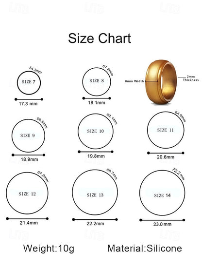 for Comfortable Silicone Durable Ring Men Black – Matte