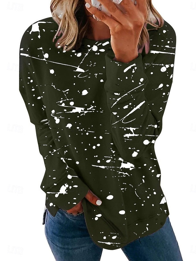 Women's T-Shirt  Long Sleeve Graffiti Tropical Stylish