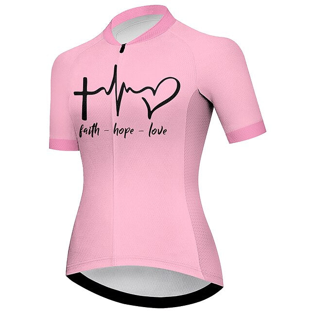 Women's Cycling Jersey Heart Graphic Funny Short Sleeve