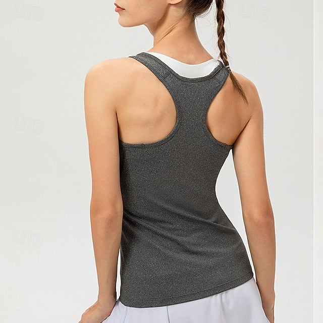 Women's Tank Top Strap Tank Yoga Top Crew Neck Quick Dry