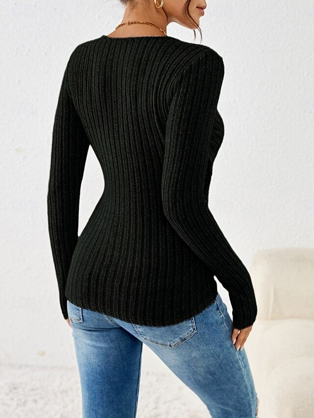 Women's Shirt Buttons Floral Stylish Casual Long Sleeve V