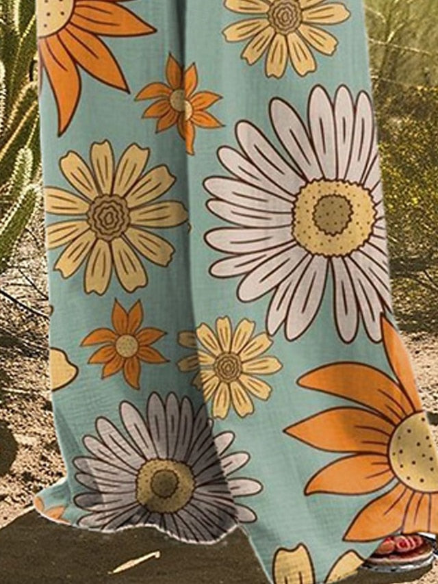 Women's Normal Jumpsuit Dungarees Casual Floral Sleeveless
