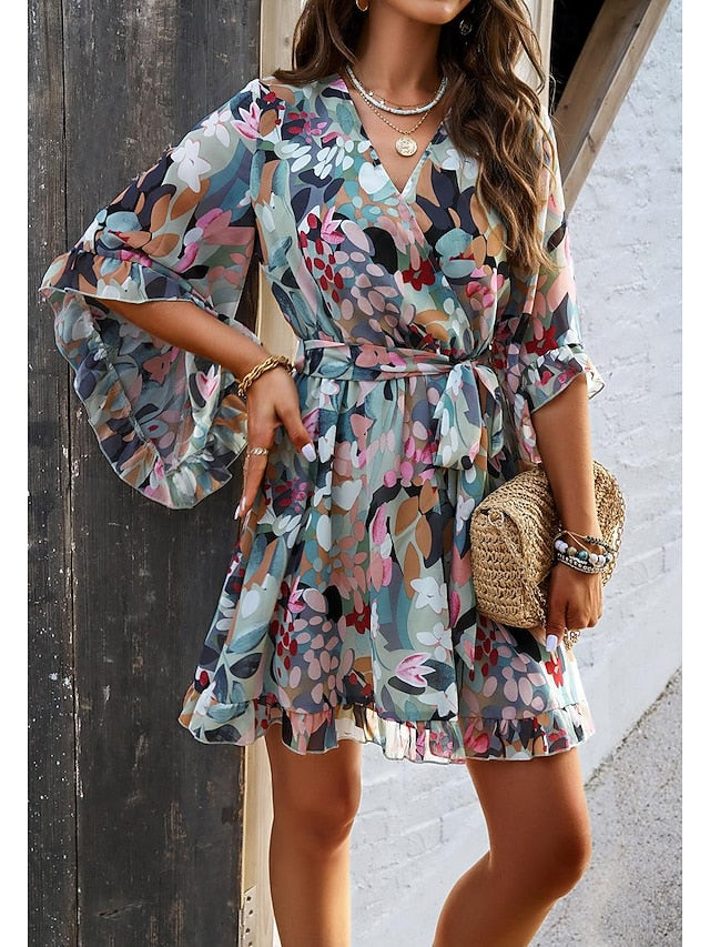 Women's Casual Dress Sheath Dress Sundress Rose 3D Print