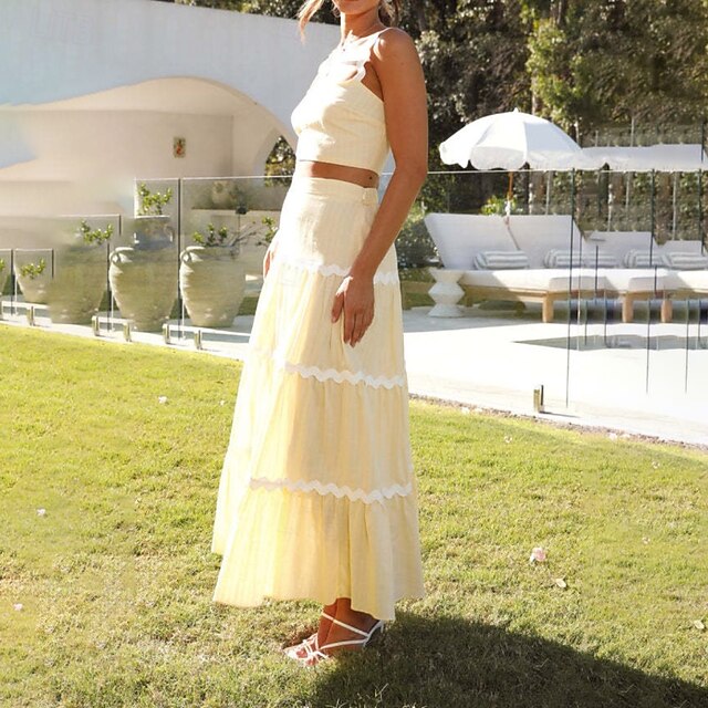Women's Midi Dress White Dress Graduation Dress Two Piece