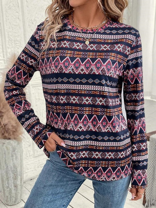 Women's T shirt Long Sleeve Crew Neck Long Sleeve Tunic