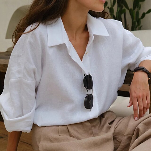 Women's Summer Shirt Casual Shirt Blouse Buttons Daily