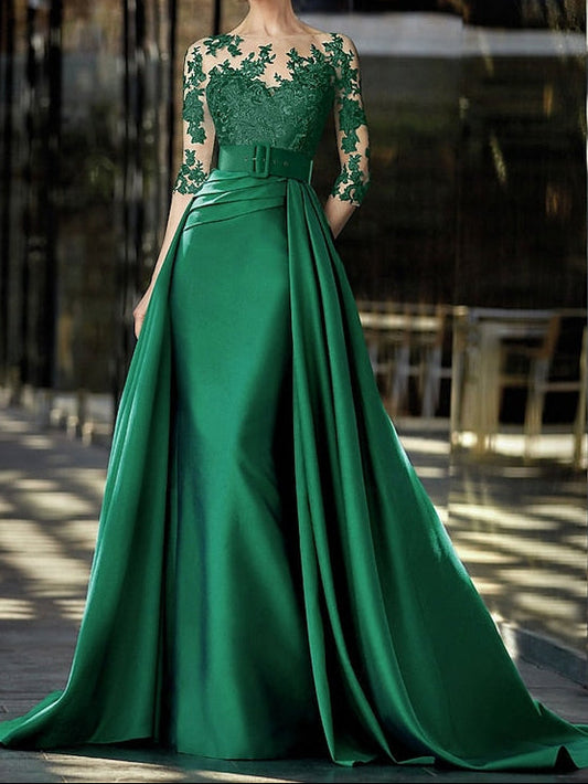 Dress Brush Elegant / Train Sweep Gown Formal A-Line Evening