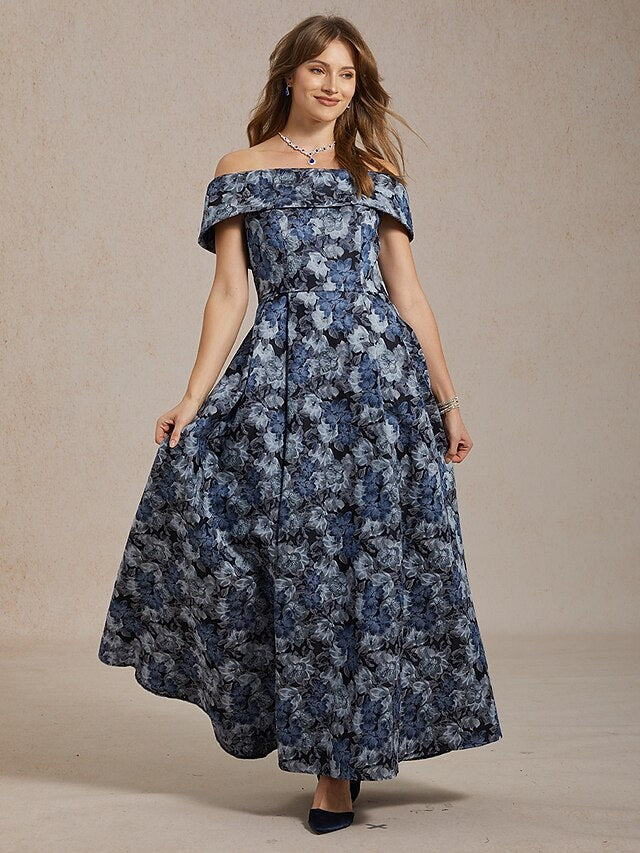 Women's Maxi Dress Fit And Flare Dress Off The Shoulder