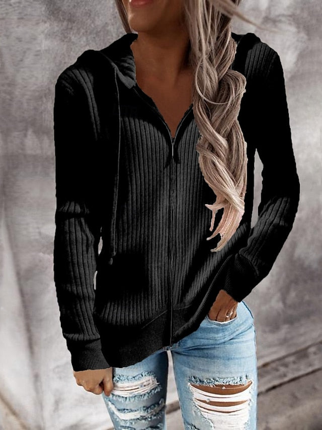 Women's Sweater Cardigan Elegant Fashion Streetwear Solid