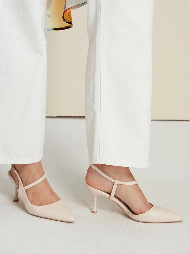 Women's Pumps Slingback Elegant Heel Nude – Kitten