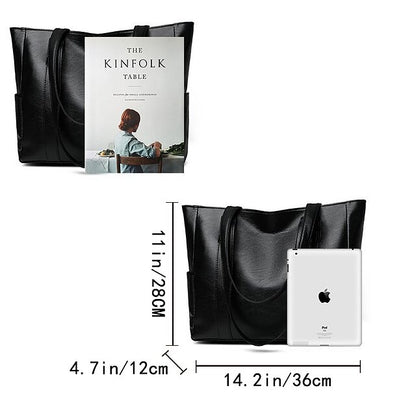 Bag Black – Leather Large Faux Women's Tote Stylish