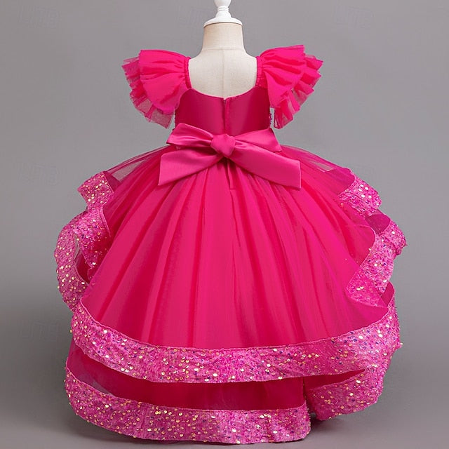 Dress Sleeveless Kids Sequin Special Wedding Girls' Party